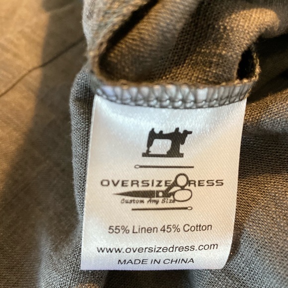 Youga Gray Linen & Cotton Maxi Dress W/Pockets - Picture 8 of 9